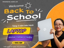 Back to School | hnstore giảm giá laptop tới 2 triệu, tặng 2 năm bảo hành và quà xịn chính hãng